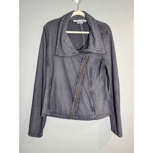 Athleta‎ Gray Asymmetrical Zip Moto Jacket Cardigan Sweatshirt Women's XL